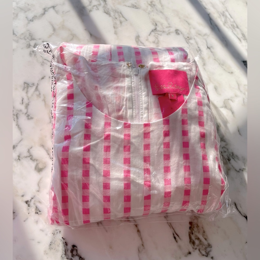 NWT Lilly Pulitzer Maybella Gingham Lace Inset Cotton Dress